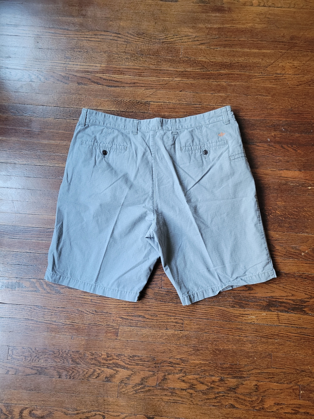 Dockers Size 40 Flat Front Chino Casual Gray Khaki Cotton Shorts Hiking Outdoor - Picture 11 of 15
